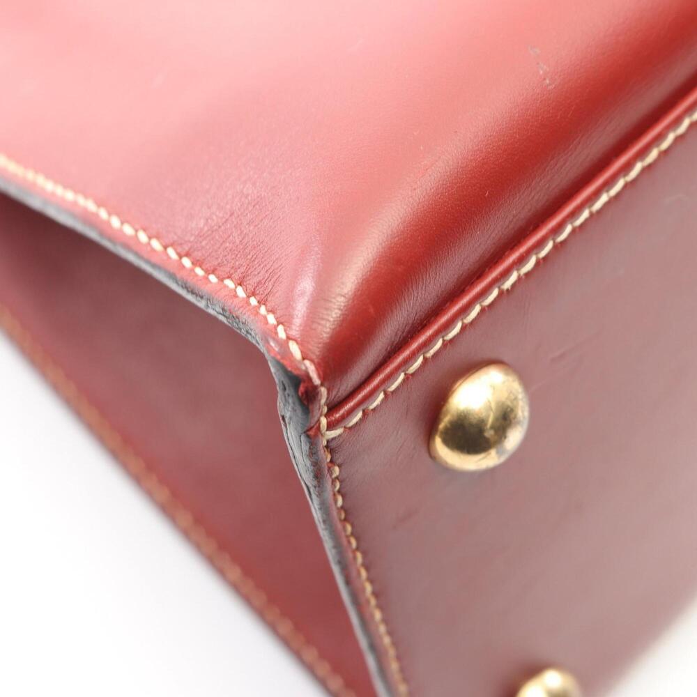Hermes HERMES Dalvy MM Rouge H Handbag, Calfskin (Cowhide), Box Calf Leather,... - Picture 7 of 11